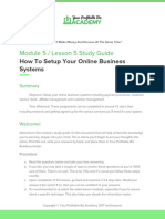 Module 5 / Lesson 5 Study Guide: How To Setup Your Online Business Systems