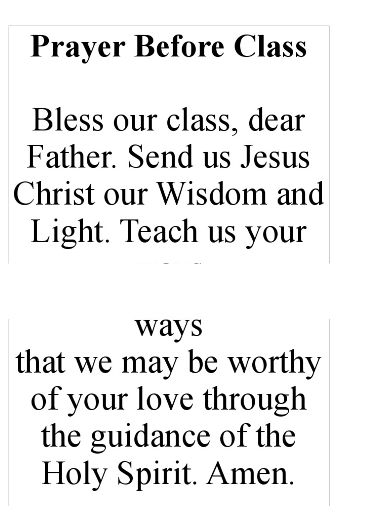 Class Prayer for Guidance and Wisdom | PDF