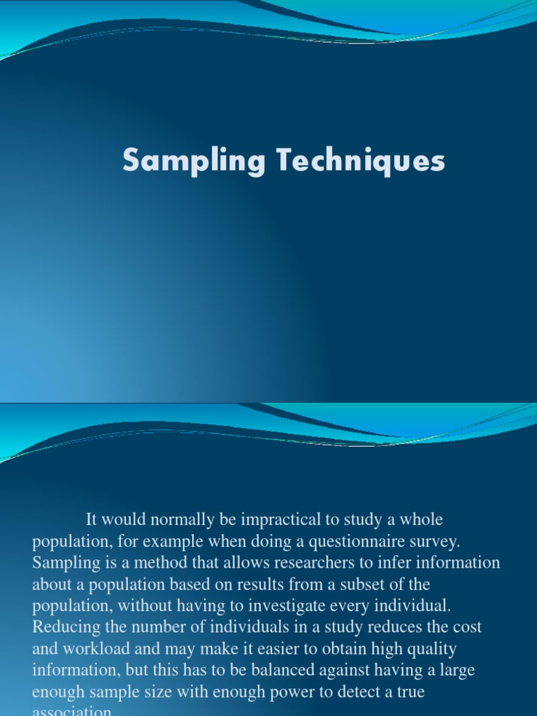 Sampling Techniques | PDF | Sampling (Statistics) | Randomness