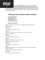 Different SQL Functions With Examples