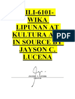 Fili 6101 Wika Lipunan at Kultura All in Source by Jayson C. Lucena PDF