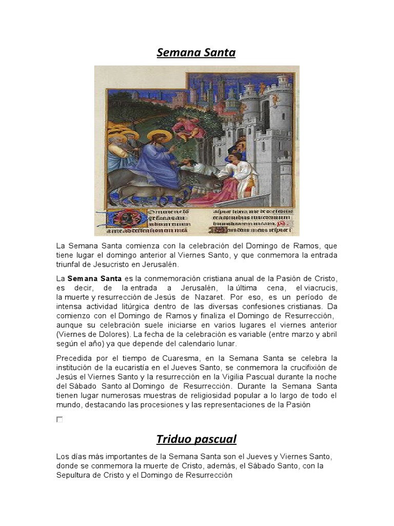 Semana Santa | PDF | Pascua de Resurrección | Prestado
