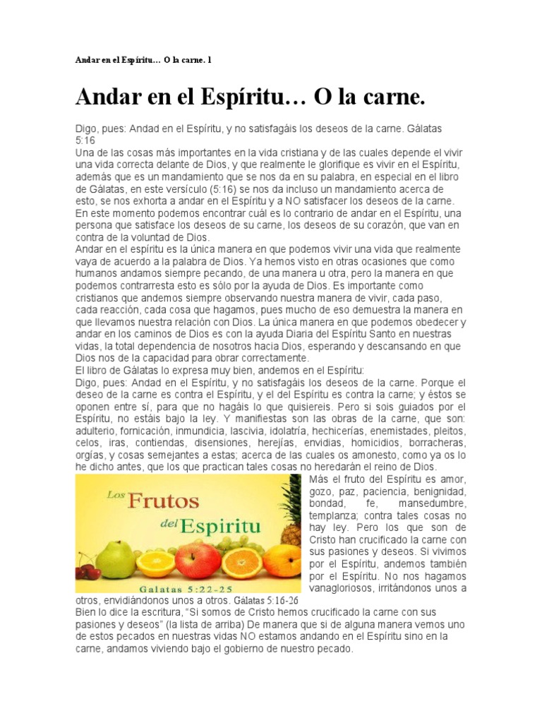 Andar En El Espíritu Pdf Alma Oración