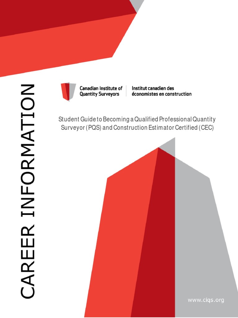 Student Guide To A Qualified Professional Quantity Surveyor (PQS) and Construction