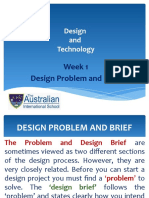 Design and Technology Week 1 Design Brief