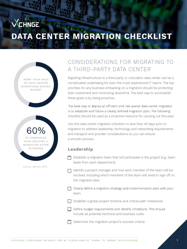 Data Center Migration Checklist | PDF | Data Center | Computing