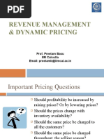 Revenue Management & Dynamic Pricing: Prof. Preetam Basu IIM Calcutta Email: Preetamb@iimcal - Ac.in