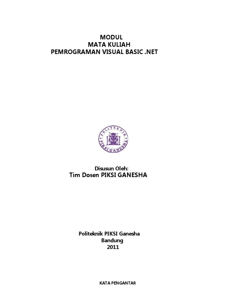 Modul Pemrograman Visual Basic .NET | PDF