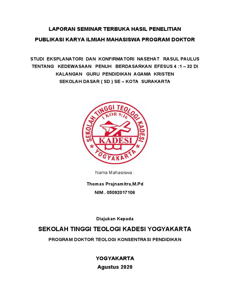 seminar hasil penelitian ilmu pengetahuan akademik mahasiswa