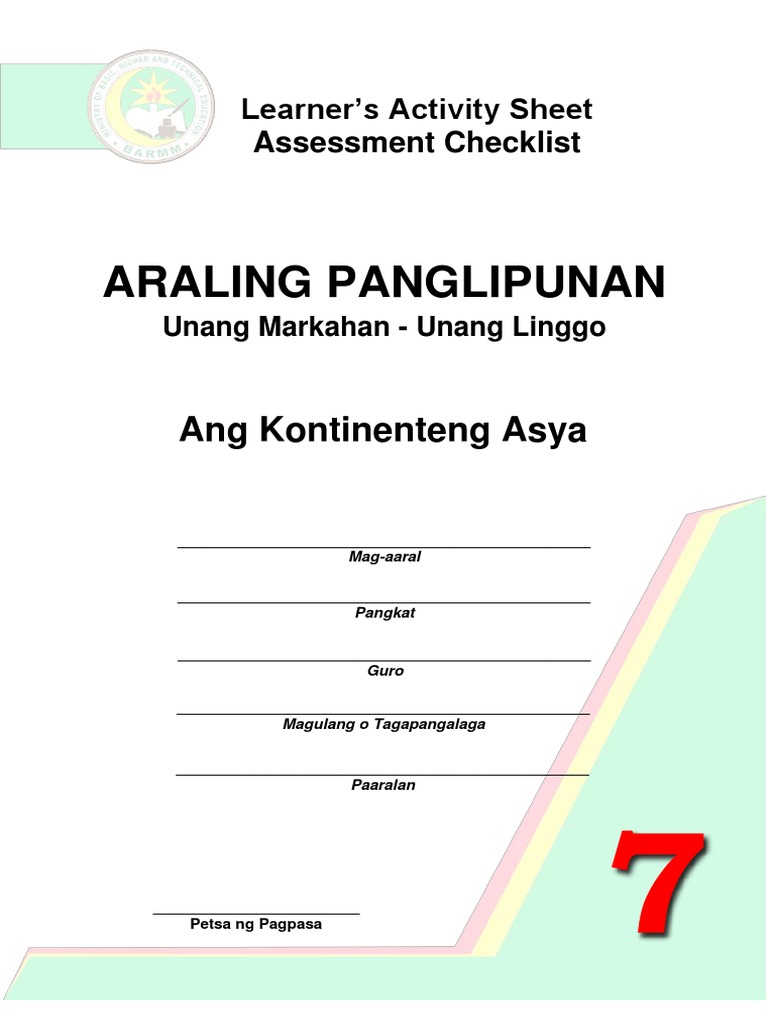 AP Grade 7 - Q1 Week 1 | PDF