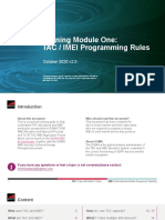 Training Module One: TAC / IMEI Programming Rules: October 2020 v2.0