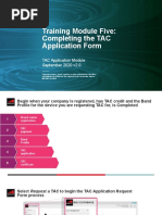 Training Module Five: Completing The TAC Application Form