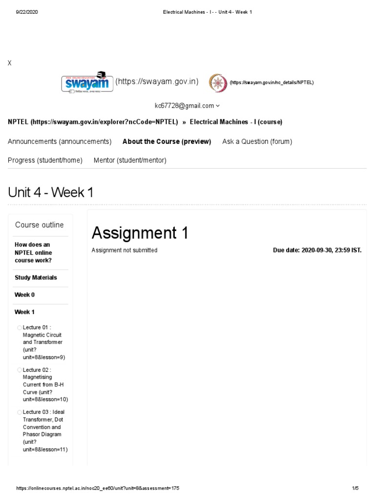 Electrical Machines Unit 4 Week 1 Overview | PDF | Transformer ...