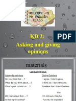 KD 2: Asking and Giving Opinions