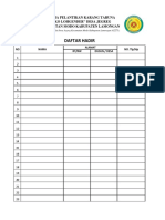 Daftar Hadir Pelantikan