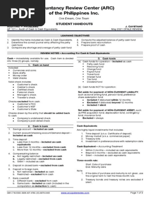  Cash and Cash Equivalent auditing