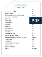 SV Net & Xerox Price List