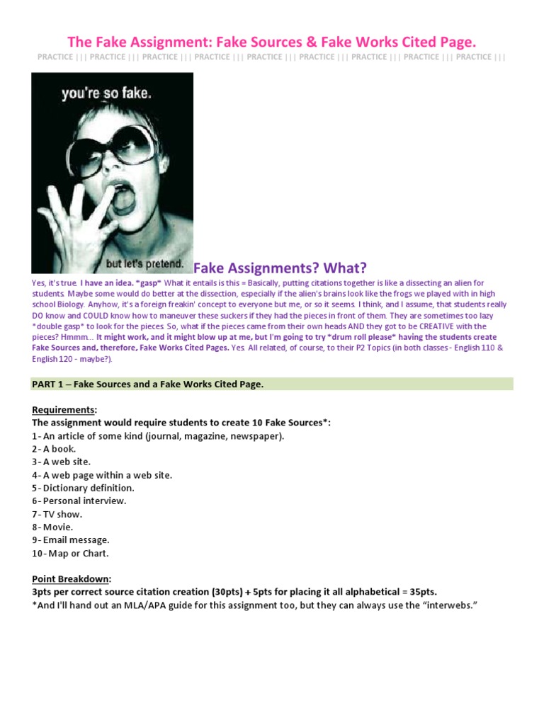 Creating Fake Assignments Guide | PDF | Citation