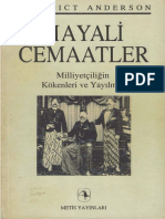 Benedict Anderson Hayali Cemaatler Metis Yayınları