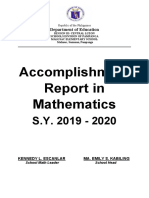 Accomplishment Report in Mathematics