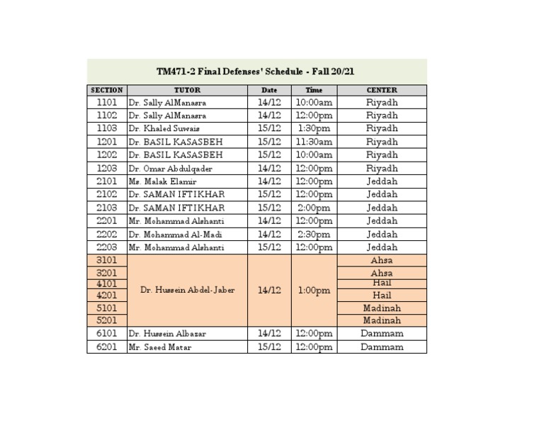 TM4712 Final Schedule Fall 2021 Student Version PDF