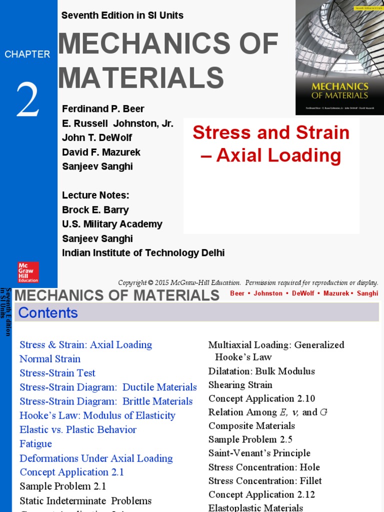 Mechanics of Materials: Stress and Strain - Axial Loading | PDF ...