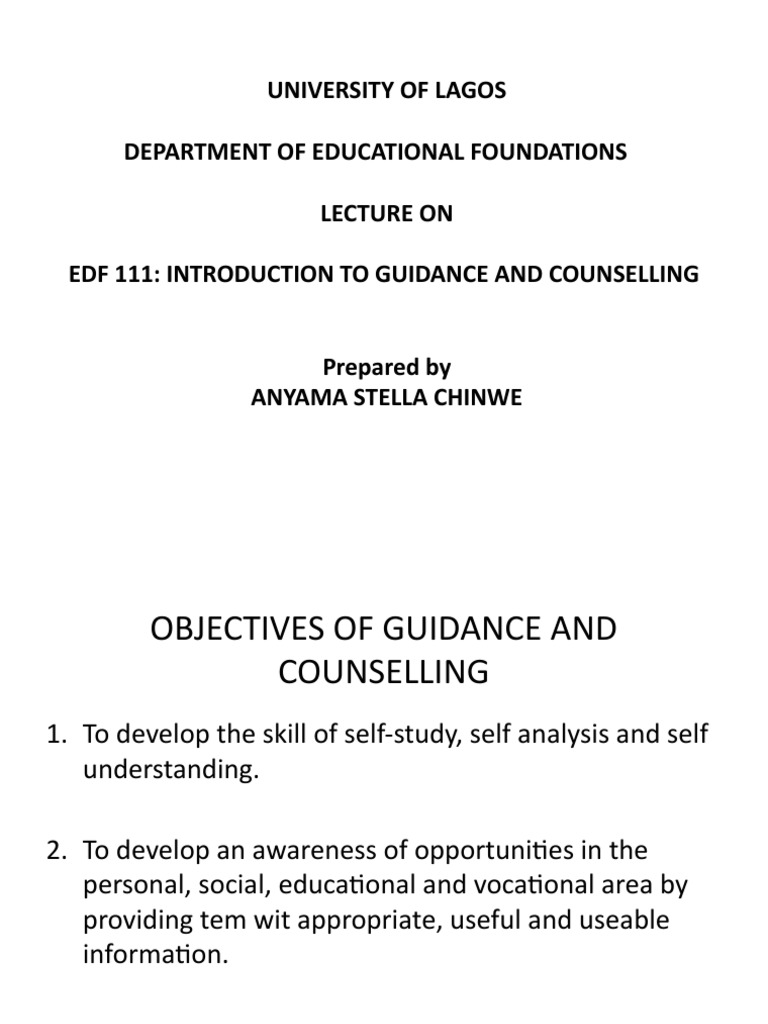 Introduction to Guidance and Counselling | PDF | Psychot…