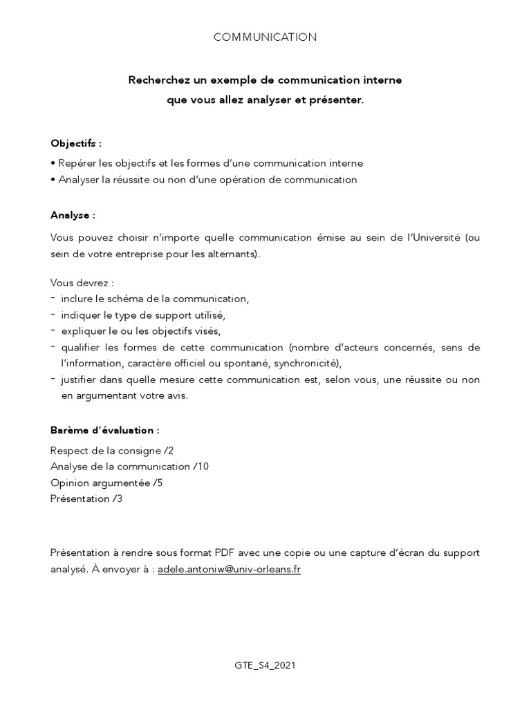 Analyse de la communication interne | PDF