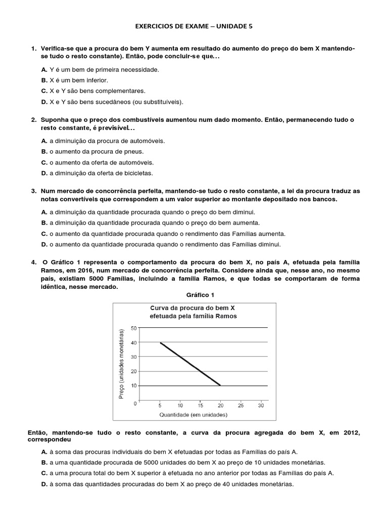 Exercícios Resolvidos: Procura e Oferta | PDF | Demanda | Oferta e procura