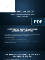 Planning An Audit: Auditing A Risk-Based Audit Approach Part I Theory Leomar R. Cabarles, Et - Al