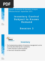 Inventory Control Subject to Known Demand