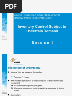 Inventory Control Subject To Uncertain Demand