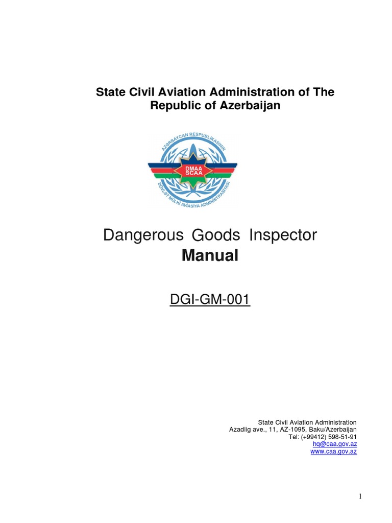 Dangerous Goods Inspector Manual PDF Dangerous Goods Transport