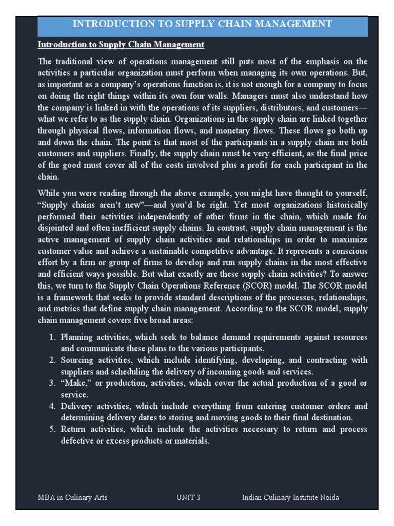 Supply Chain Management Overview | PDF | Logistics | Supply Chain
