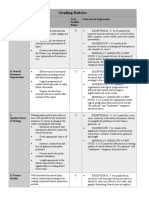 Grading Rubrics: Grading Category Basis For Scoring Total Possible Points Point Award Explanation