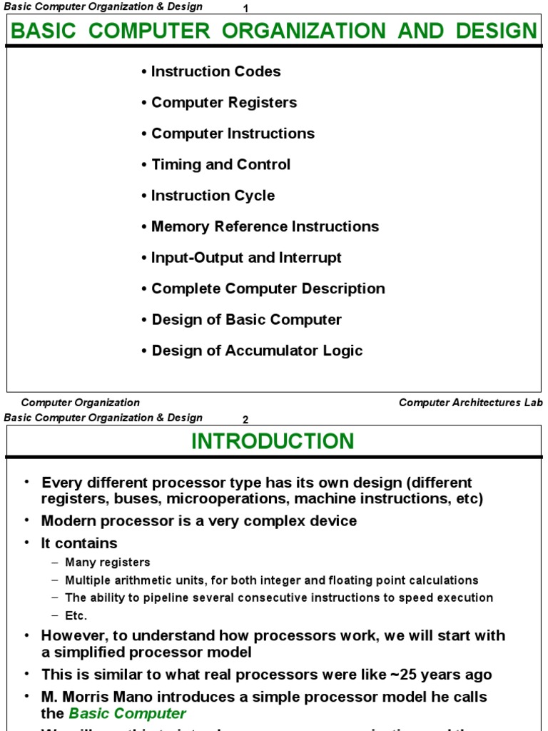 Basic Computer Design | PDF | Central Processing Unit | Input/Output