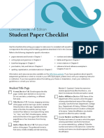 Student Paper Checklist for APA Style (7th Ed