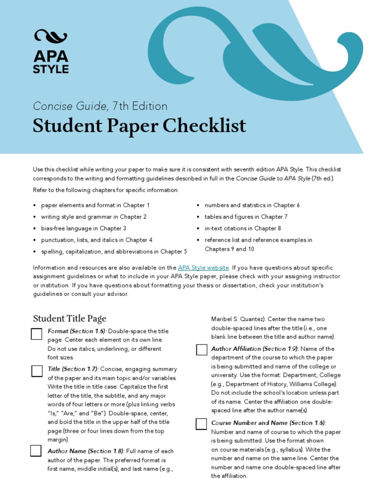 APA Style 7th Edition: Student Paper Formatting 