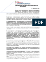 Comunicado Red de Discapacidades 27 de Enero 2021