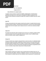 Arid No: 19-Arid-5210 Topic: Late Assignments. Assignment No: 01. Basic Architecture of A Computer System