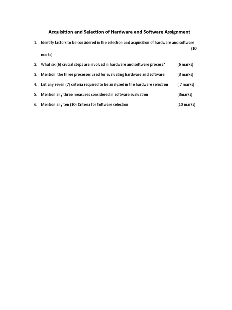 Hardware and Software Selection Guide | PDF | Computers | Technology ...