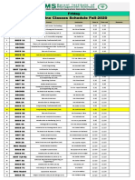 Friday Classes Schedule Fall-2020