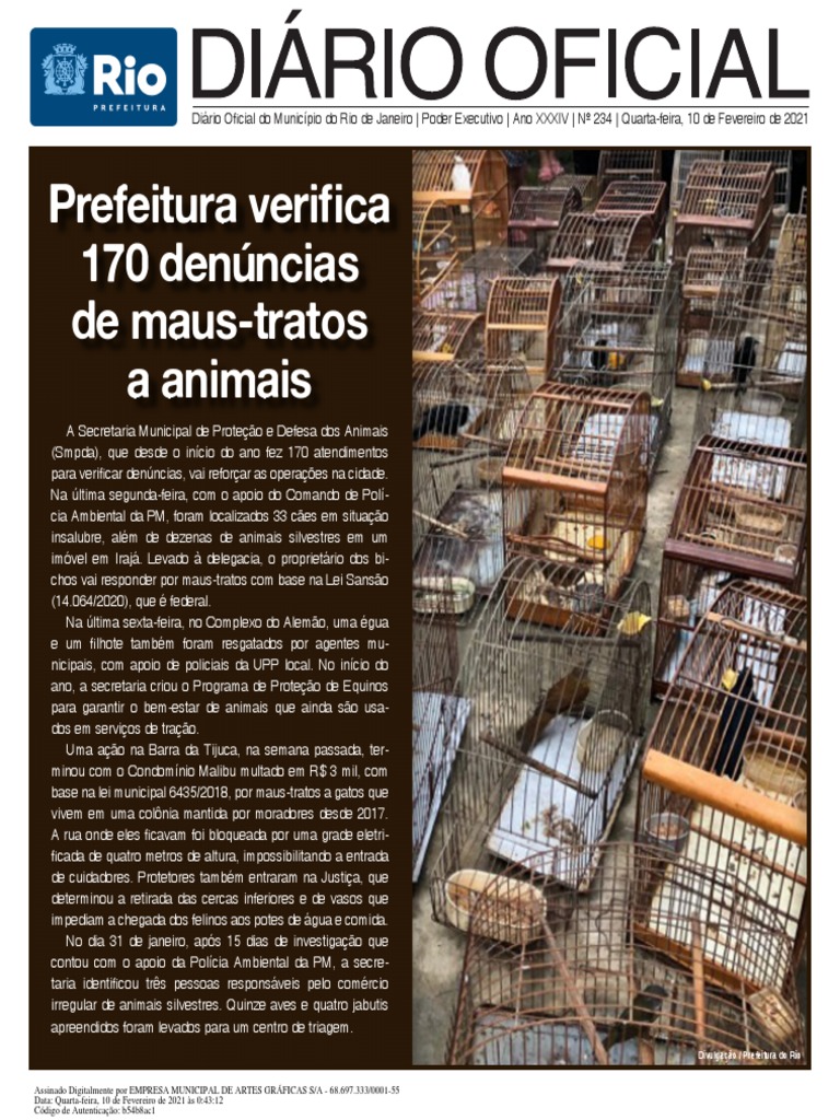 Diário Oficial RJ Completo 10.02.2021 | PDF | Rio de Janeiro | Cidade