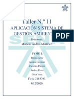 Taller N.º 11 Aplicación Sistema de Gestión Ambiental.