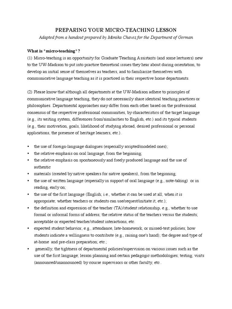 2009 FL Orientation Workshop Microteaching Detail Chavez | PDF ...