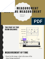 Mass Me Asur Eme NT Andtime Measurement: Physics Grade 7