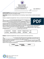 Second Grading Science 6 Worksheet 16 Code: S6Mtiii-J-5