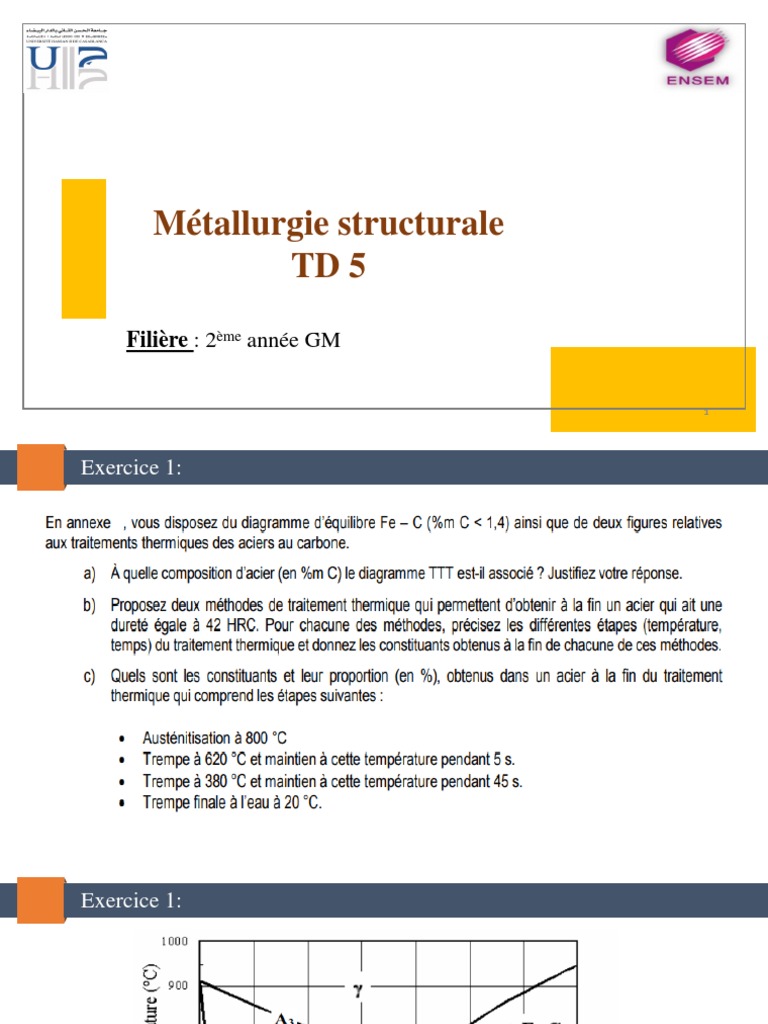 TD 5 Métallurgie Structurale | PDF