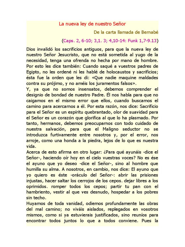 De La Carta Llamada de Bernabé.