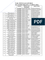 Jadwal Petugas Liturgi 2021 - Rayon Delitua